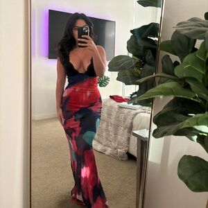 Vibrant Floral Maxi Dress